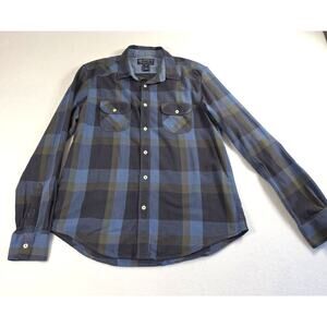 American Rag Blue Plaid Shirt Men Size L